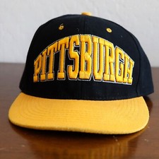 Pittsburgh Snapback Hat Baseball Cap Embroidered Black Yellow OSFA