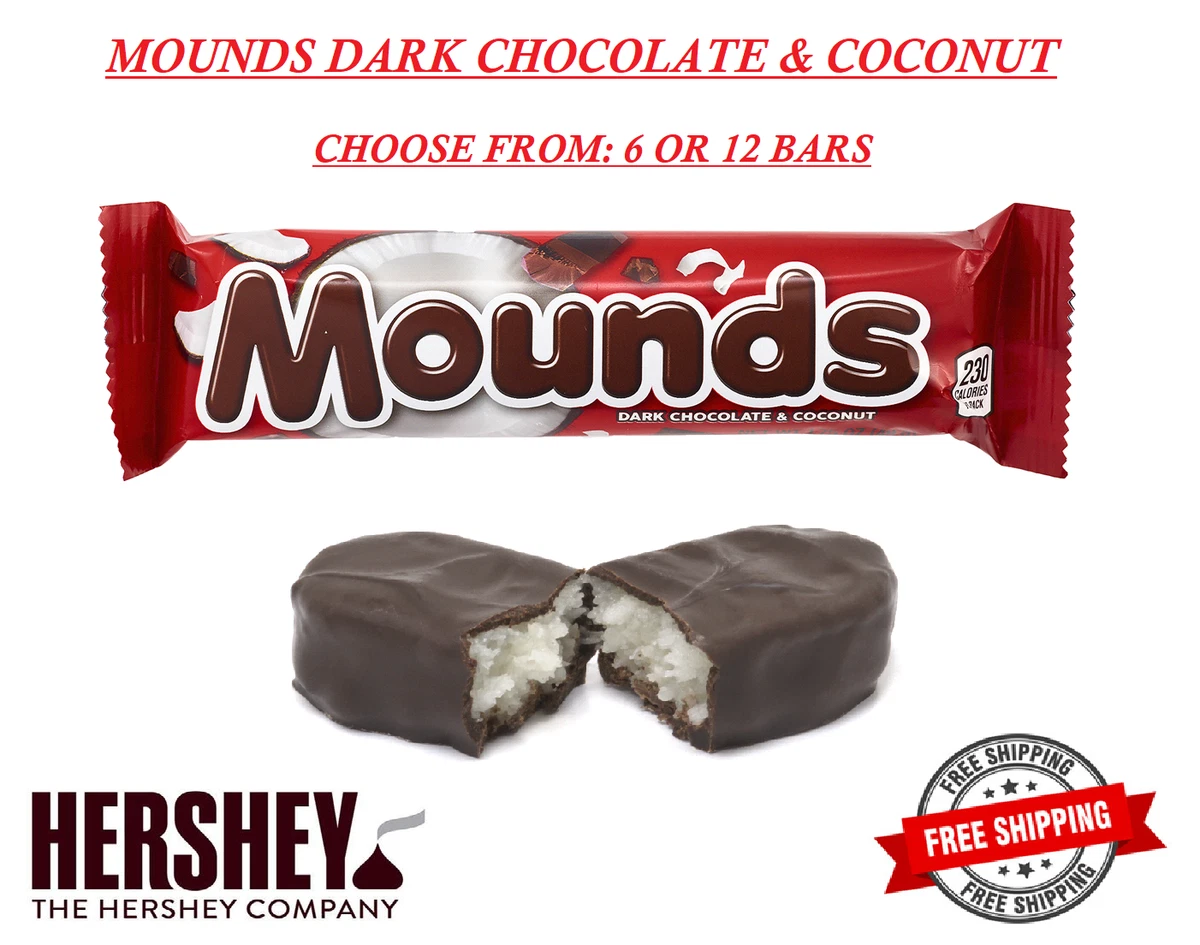 MOUNDS Dark Chocolate Coconut Candy Bars 1.75 Ounce Choose