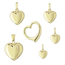 333 Gelbgold Herz Anhänger Ketten Goldherz Goldanhänger Damen Mädchen Kinder