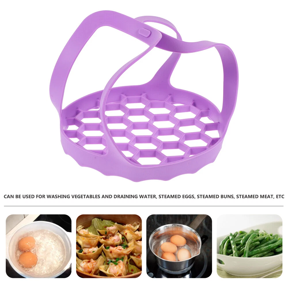 Silicone Egg Cooker Steamer Basket with Vegetable Drain Rack