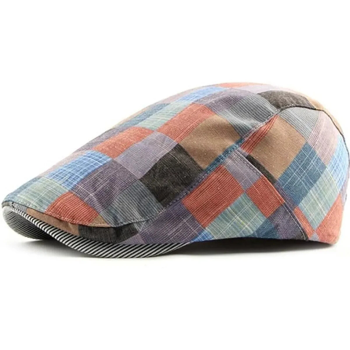 Gorra de algodón a azulejos vintage multicolor para hombre