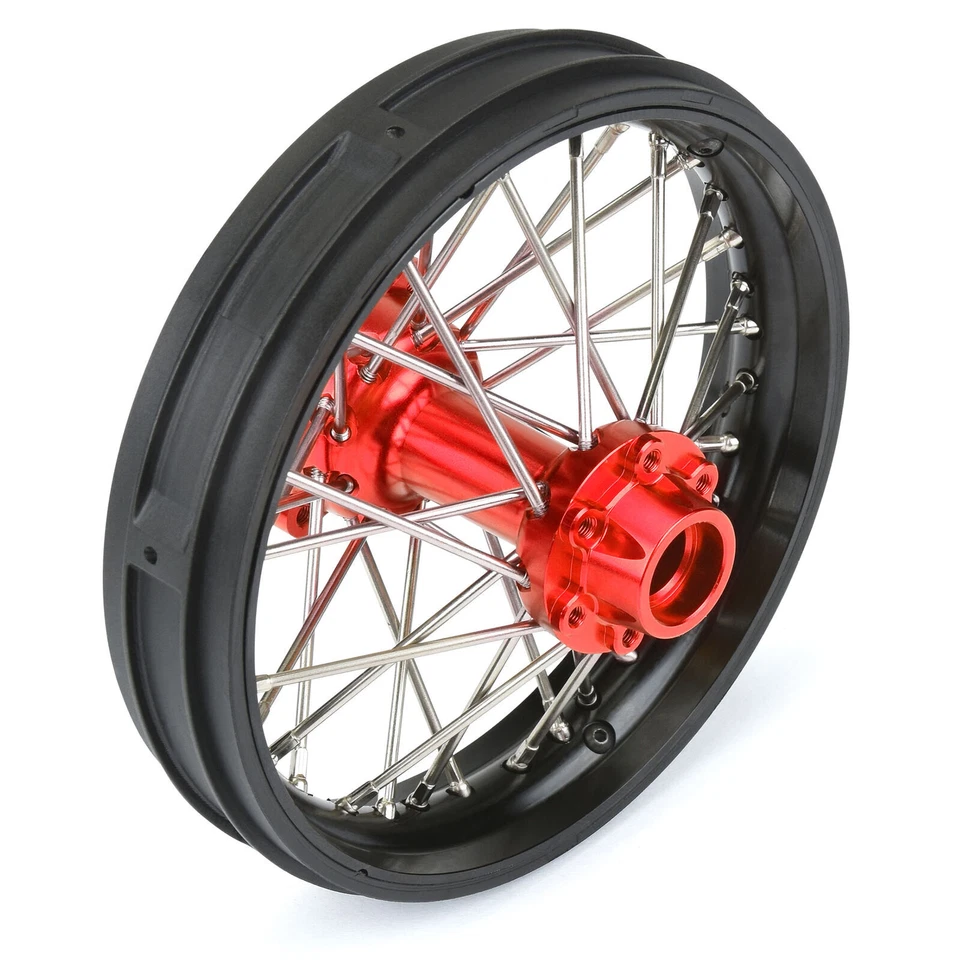 Pro-Line PRO283700T2 1/4 Alum V2 Bead Rear Wheel Black/Red (1) for Promoto-MX - Image 4 of 4