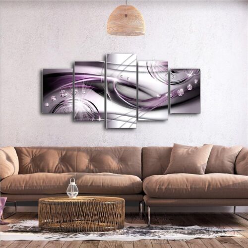 Exquisite lila Leinwandmalerei ohne Rahmen 5 teiliges Set für Ihr Zuhause - Bild 1 von 12