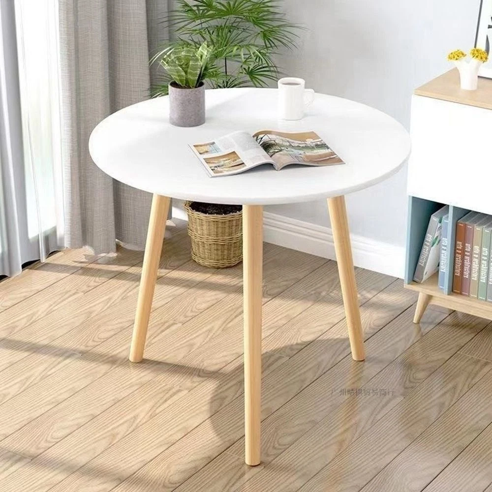 Small Simple Sofa Side Round Bedside Shelf Home Furniture Table Coffee Table