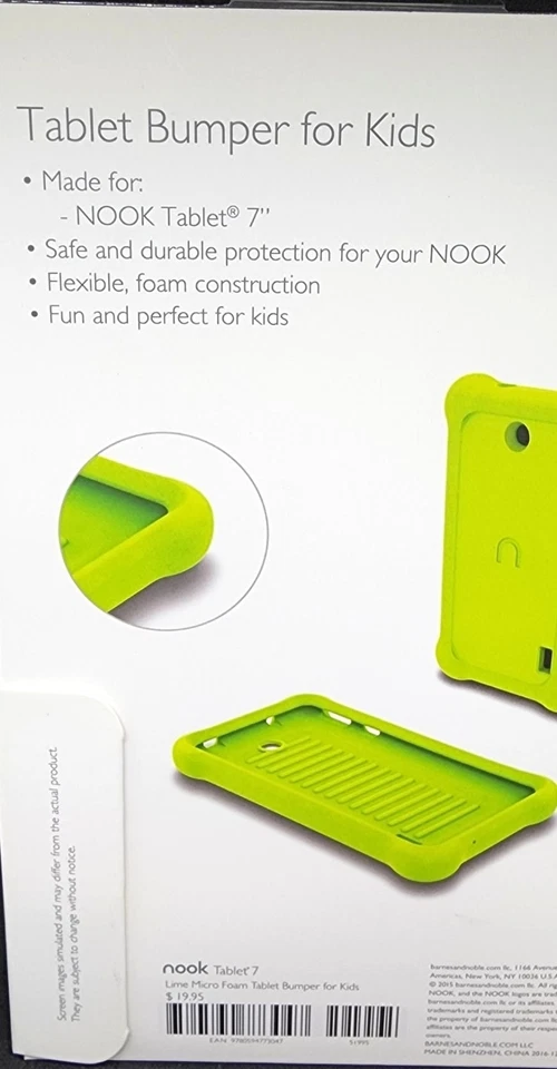 Nook Lime Foam Kid's Bumper Case for 7" Nook Tablet NEW in Package - Image 2 of 4