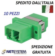 Adattatore Accoppiatore Prolunga bussola Duplex LC/APC MM fibra ottica. 10 Pezzi
