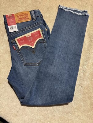 Levi's Jeans Girls High Rise Ankle Straight Light Washed Blue Denim new various