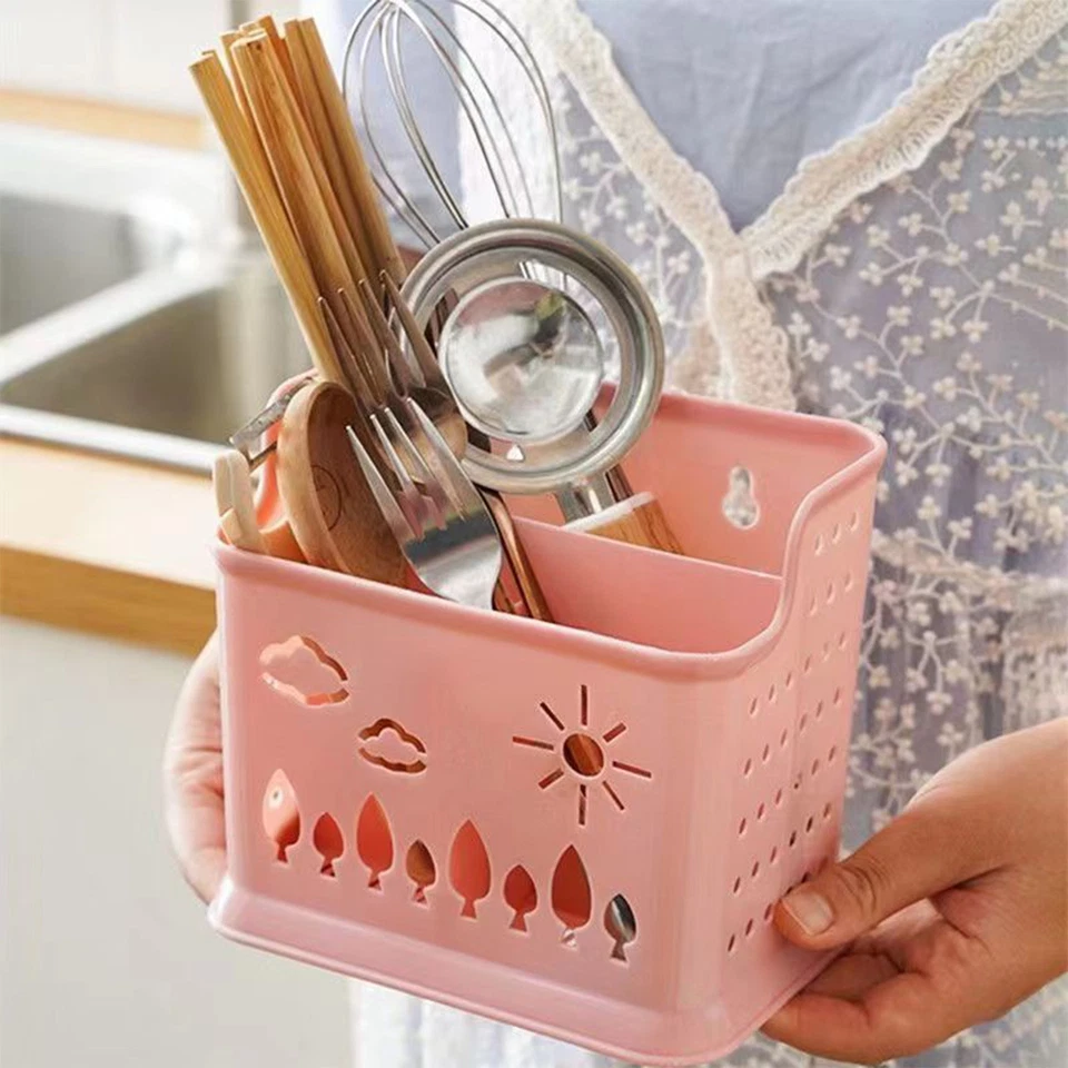 Cutlery Drainer Basket Multifunctional Storage Holder Box Spoon Drain Rack AU - image 3 of 4