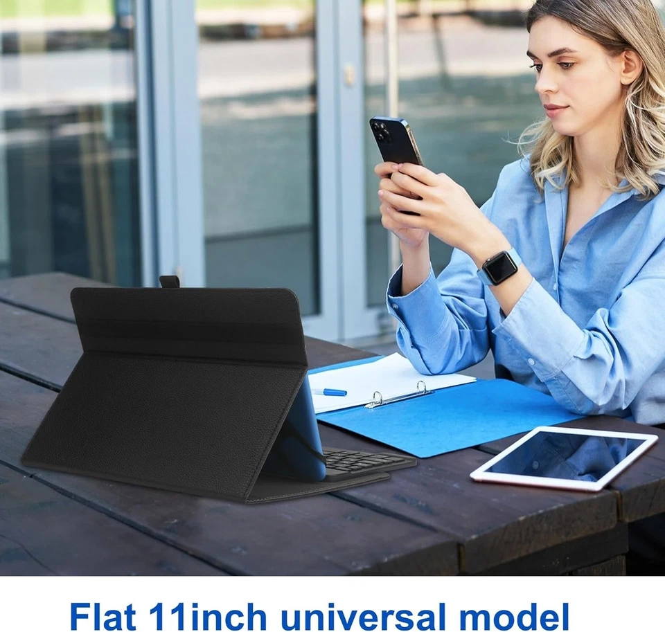 9-11" Universal Tablet Case wireless bluetooth Keyboard & Pen holder black - Image 3 of 4