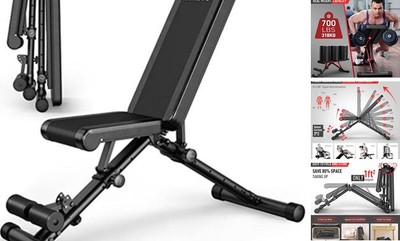  MD35 Adjustable Weight Bench 8x4x3x2 Positions- 700 Pounds Load Foldable 