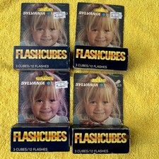 VINTAGE Sylvania Flash Cubes Blue Dot 4 Boxes Of 3 Cubes Each  48 Flashes