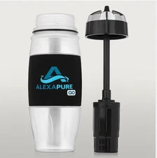 ALEXAPURE Go Water Filtration Bottle 28oz +2 Extra Replacement Filters/Camping