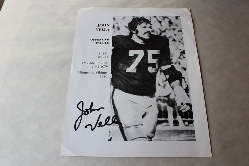 John Vella Oakland Raiders 8x10 Photo Signed  - 2 pictures