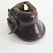 Horse Lawn Boot Leather Horse Drawn Lawn Mower Protective Boot Brown Antique