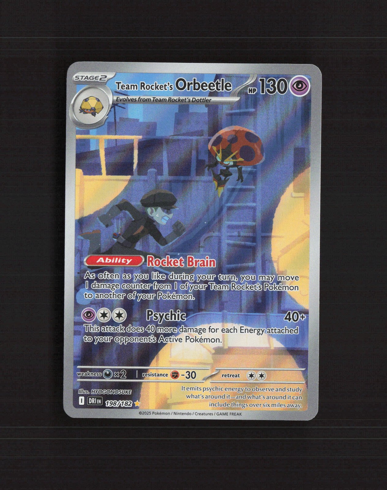 Team Rocket's Orbeetle 198/182 Destined Rivals Full Art Pokemon Card NM