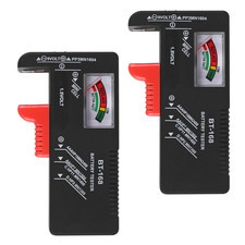   2 Pack Universal Battery Tester for AA AAA C D 9V 1.5V  Button Cell Batteries  