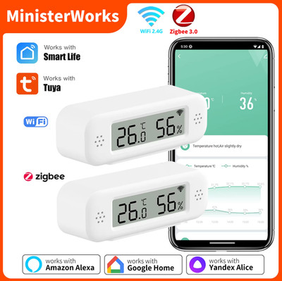 Tuya WiFi Zigbee 3.0 Temperatur Luftfeuchtigkeit Sensor Hygrometer Thermometer