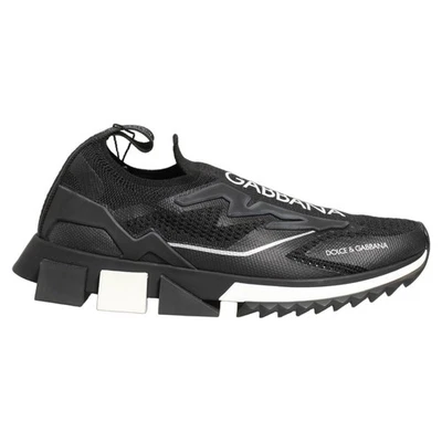 Chaussures DOLCE & GABBANA noir blanc logo Sorrente baskets EU35 / US4.5 - Photo 1/4