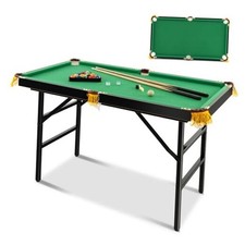 47" Folding Billiard Table, Pool Game Table Includes Balls, Black  Green