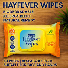 Hayfever Allergy Relief Wipes Biodegradable Cleansing Soothing Gentle Resealable