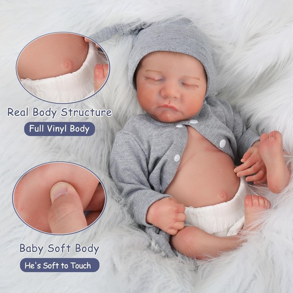 Muñeca Reborn Realista WOOROY - 18 Pulgadas, Cuerpo Completo de Vinilo, Realista... 4