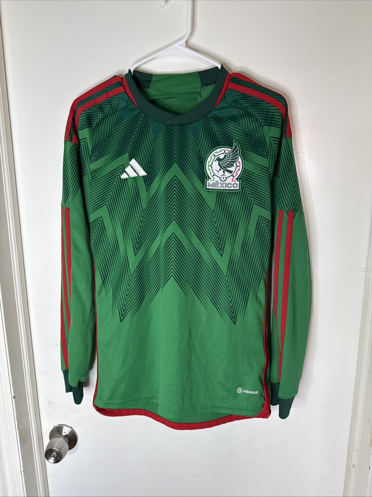 Mexico 2022 Home Jersey Long Sleeve Size S Adidas Soccer