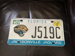 Florida Jacksonville Jaguars Florida License Plate J519C