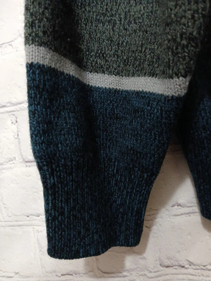 Винтажный 90-х David Taylor свитер мужской размер большой в полоску длинным рукавом вязаный пуловер - Изображение 4 из 4