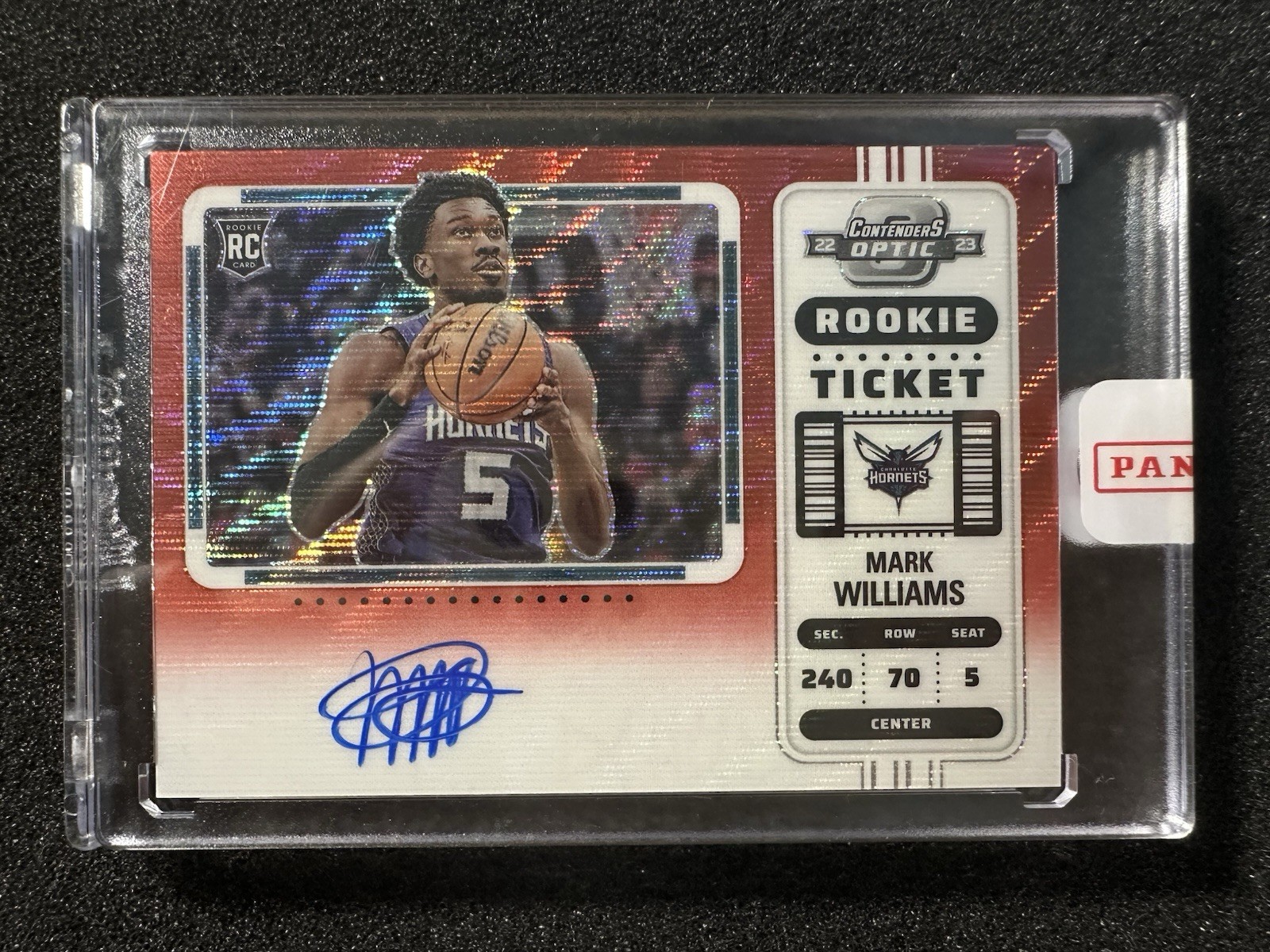 2022-23 Panini Contenders Optic Mark Williams Red Wave Rookie RC Variation Auto
