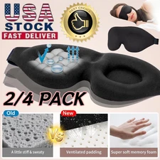 2/4 Pack Travel 3D Eye Mask Sleep Soft Padded Shade Cover Rest Relax Blindfold⭐