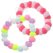 2Pcs Pet Cat Dog Collar Puppy Necklace Plush Ball Design Festival Birthday Gift