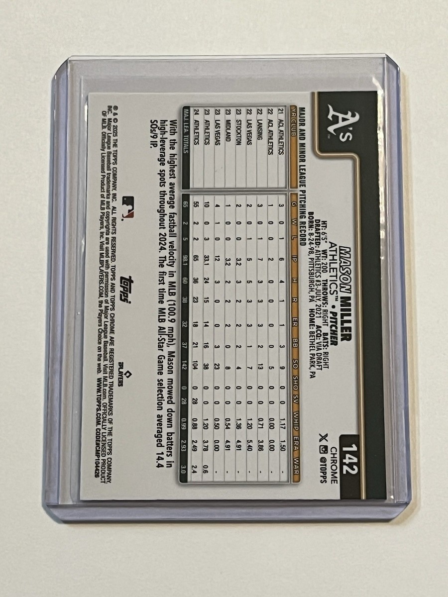 2025 Topps Chrome #142 Mason Miller RayWave Refractor