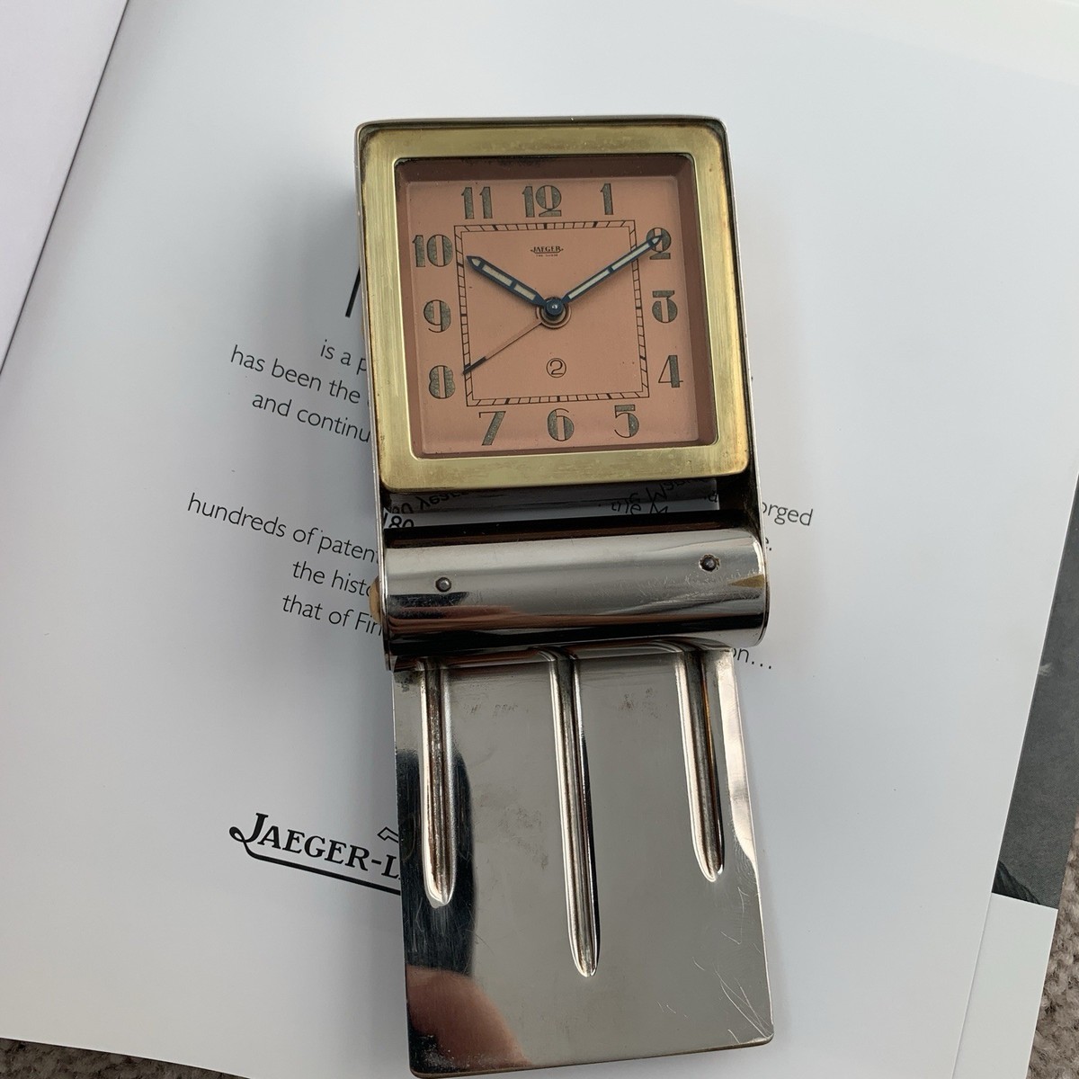 Jaeger-LeCoultre アラームクロック ヴィンテージ 置時計 手巻き JAEGER-LECOULTRE ジャガールクルト トラベルクロック アラーム 手巻