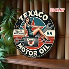 Oil Can Round Aluminum Vintage Tin Metal Signs Home Décor 8x8