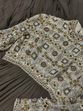 Victoria Royal Ltd Sz 8 Beaded Empire Waist Edwardian Couture Evening Gown Dress