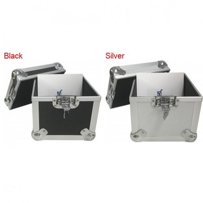 CheckOutStore Aluminum 7'' 45 RPM Record Storage Box (Holds 100 Records)
