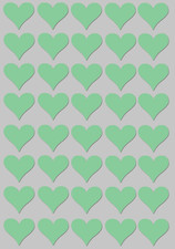 19MM Pastel Green Heart Stickers Decorative Craft Stickers Gift Heart Labels 100