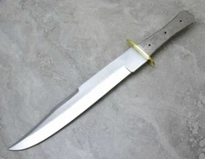 Knife Making Blade Blank Full Tang Fixed Bowie Style Brass Guard Blade 10 1/8"