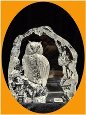 MATS JONASSON Eule Uhu 14,5 cm hoch 1,6 kg schwer Glas Kristall Figur TOP