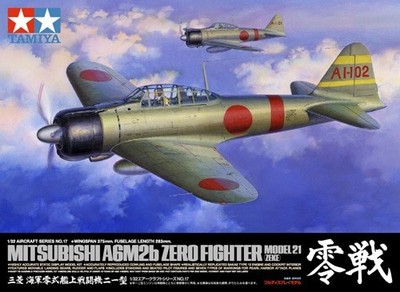 Tamiya 1/32 Aircraft No.17 Mitsubishi A6M2b Zero Fighter Model 21 60317