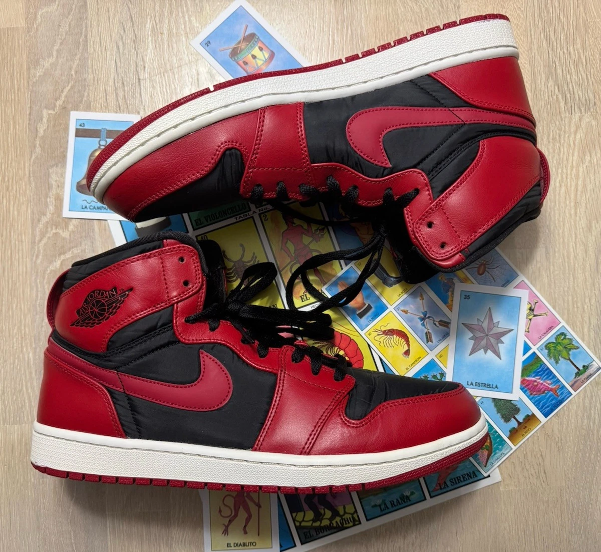 Jordan 1 Strap High Black Gym Red | eBay