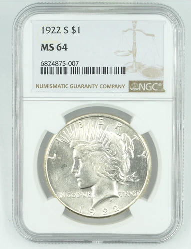 1922-S NGC MS64 Peace Dollar