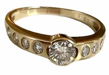 Ring, Goldring, Damen, Diamantring 1,3 ct,  585 Gelbgold, 14 Karat TOP