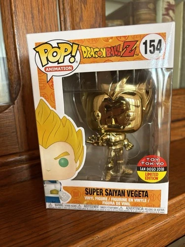 FUNKO POP ANIMATION DRAGON BALL Z 154 SUPER SAIYAN VEGETA GOLD CHROME 2018!!!!