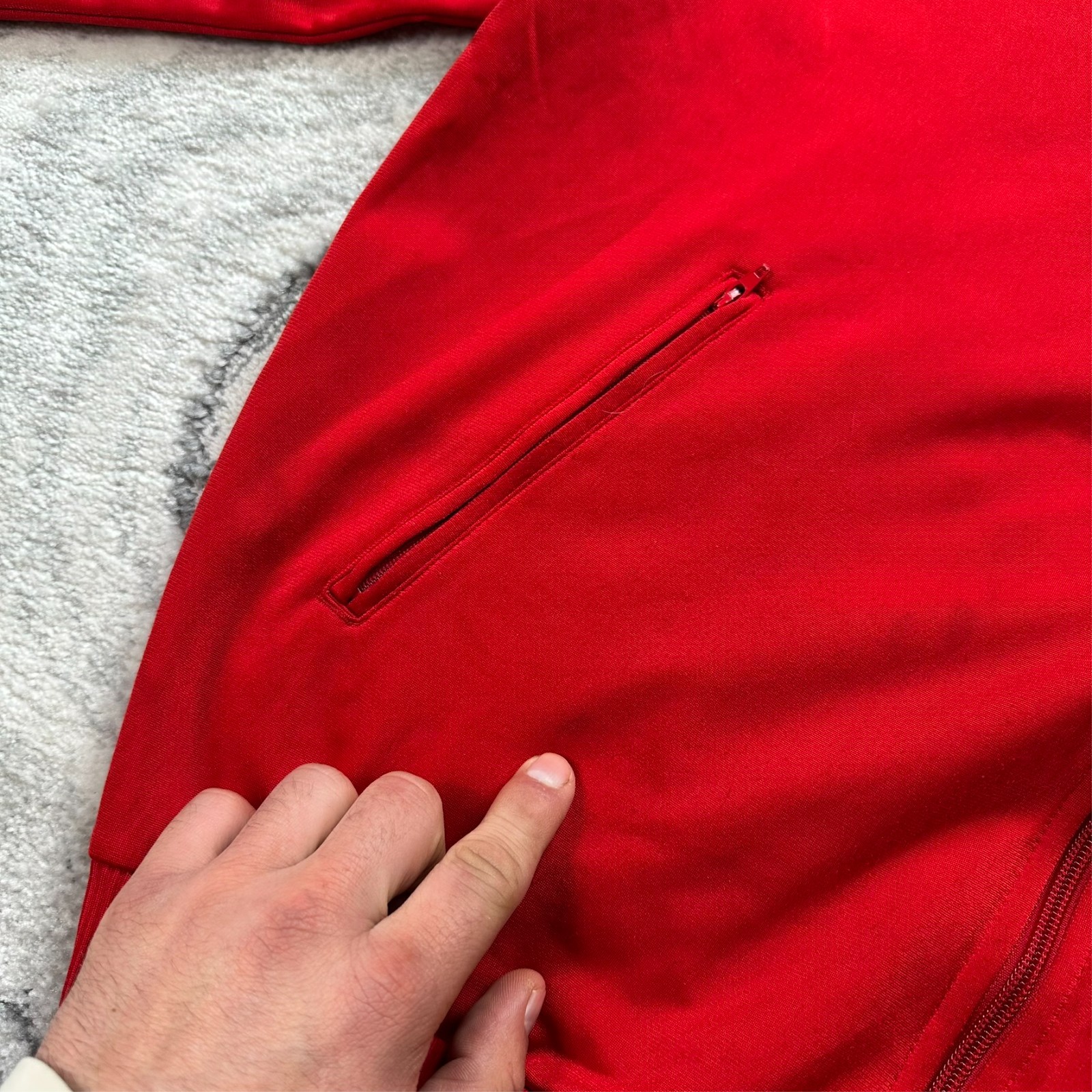 VTG Adidas 2000's Firebird Red White Oversized Small Tracksuit Top Track Jacket image 3