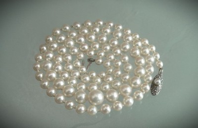 GORGEOUS VINTAGE MIKIMOTO 22'' 3.6-7.25mm GRADUATED AKOYA PEARL