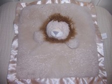 Cloud Island Lion Security Blanket Soft Satin Trim Beige Lovey Plush 14  