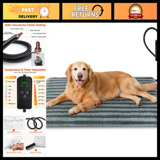 Large Pet Heating Pad - Adjustable Temp  Timer, 35"x24" for Dogs  Cats