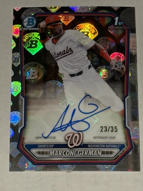 2026 Bowman Baseball Marconi German 1st Bowman Logofractor Auto /35 Nationals