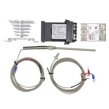 AC 110V-240V PID REX-C100 Temperature Controller SSR-40A Thermocouple Heat Sink